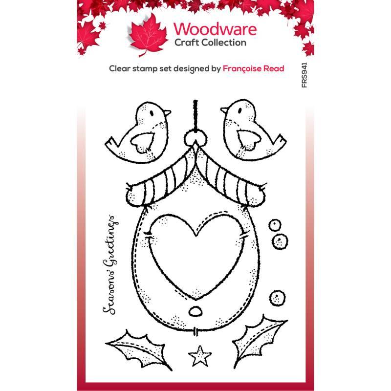 Woodware Clear Singles Christmas Birdhouse 4 in x 6 in Stamp-1