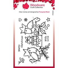 Woodware Clear Singles Robin Party 4 in x 6 in Stamp-1