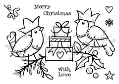 Woodware Clear Singles Robin Party 4 in x 6 in Stamp-4