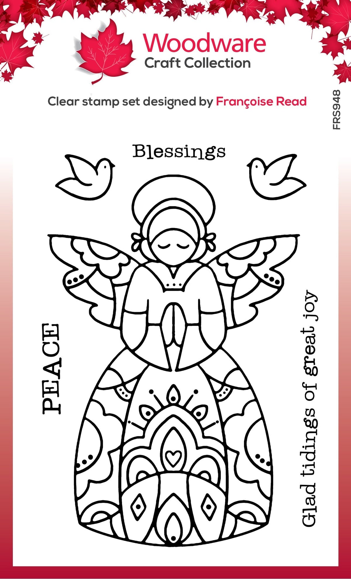 Woodware Clear Singles Angel Blessings 4 in x 6 in Stamp-1