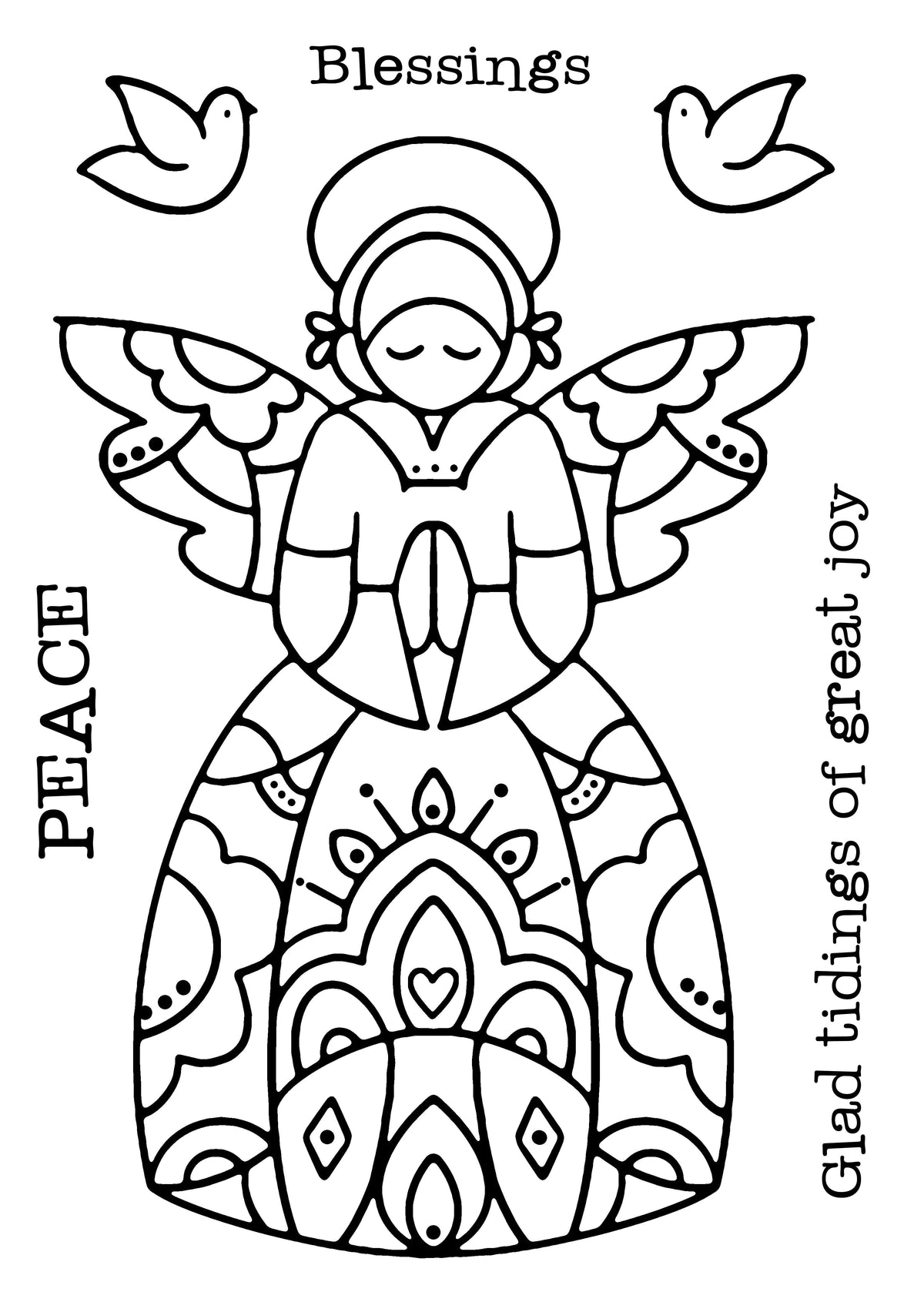 Woodware Clear Singles Angel Blessings 4 in x 6 in Stamp-4