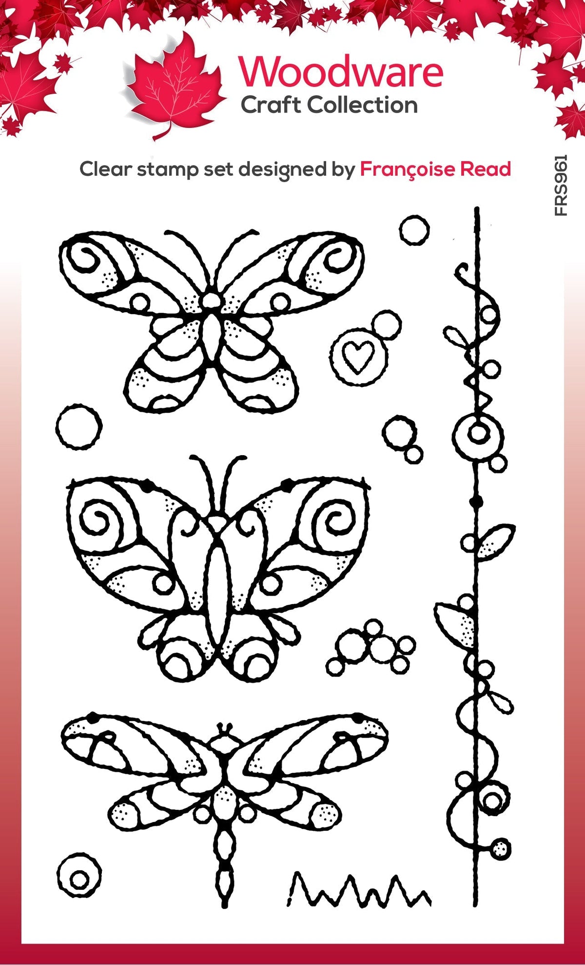 Woodware Clear Singles Wired Butterflies 4 in x 6 in Stamp-1