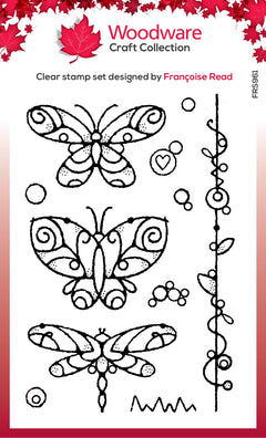 Woodware Clear Singles Wired Butterflies 4 in x 6 in Stamp-1