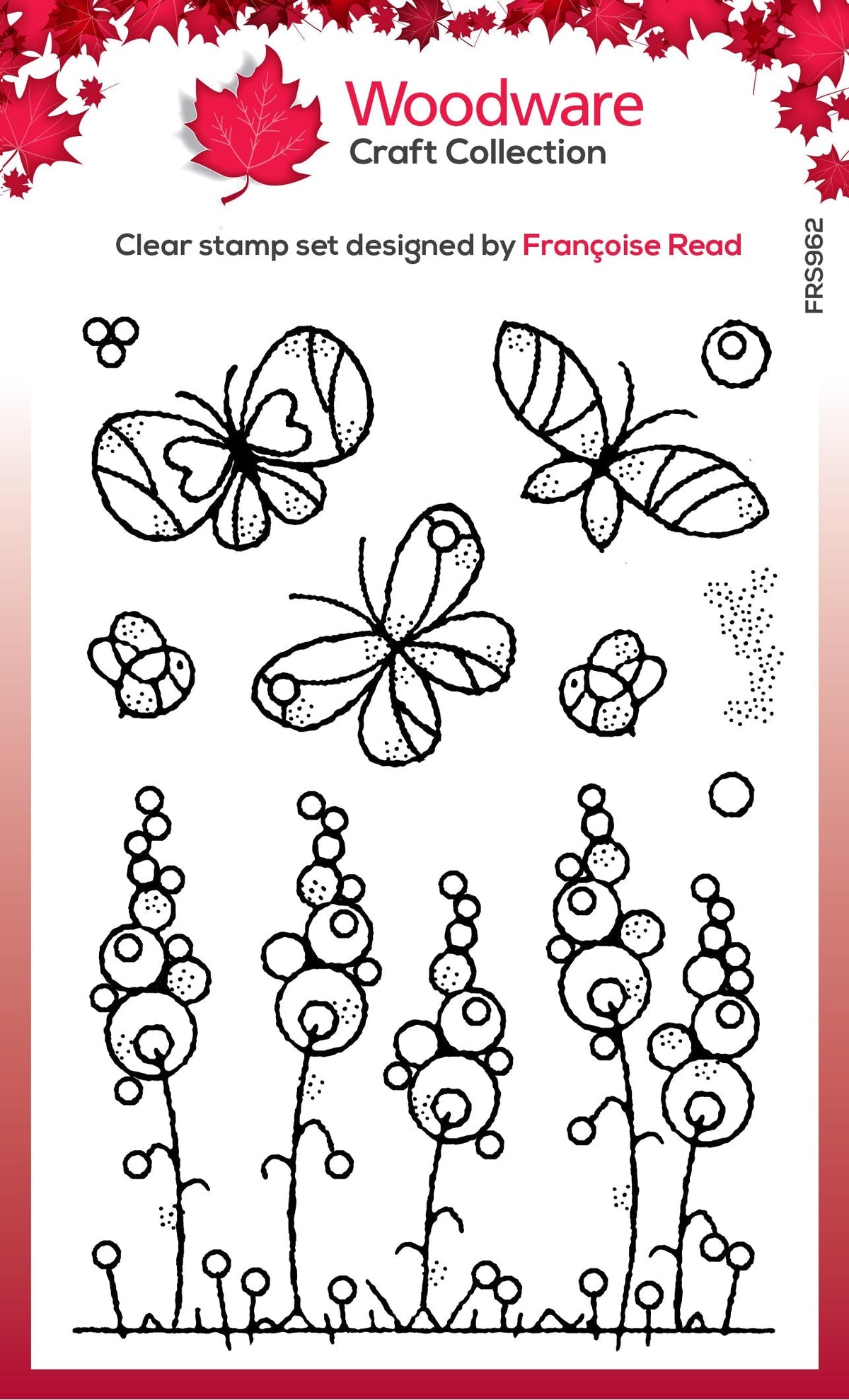 Woodware Clear Singles Garden Border 4 in x 6 in Stamp-1
