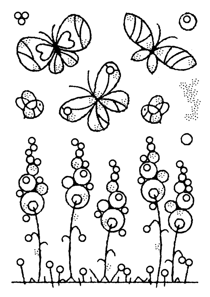 Woodware Clear Singles Garden Border 4 in x 6 in Stamp-6