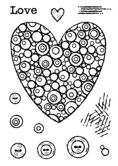 Woodware Clear Singles Bubble Heart 4 in x 6 in Stamp-20