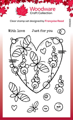 Woodware Clear Singles Butterfly Heart 4 in x 6 in Stamp-1