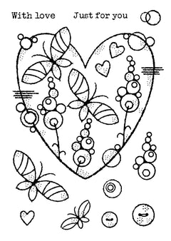 Woodware Clear Singles Butterfly Heart 4 in x 6 in Stamp-10