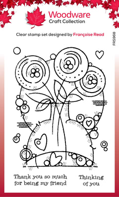 Woodware Clear Singles Round Blooms 4 in x 6 in Stamp-1