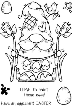 Woodware Clear Singles Egg Painting Gnome 4 in x 6 in Stamp-7
