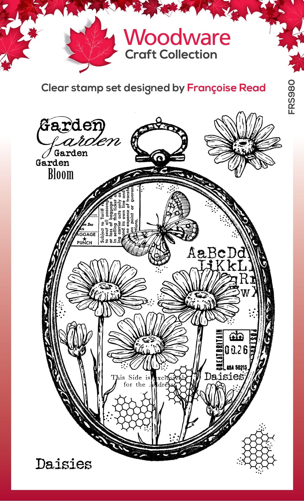 Woodware Clear Singles Daisy Frame 4 in x 6 in Stamp-1