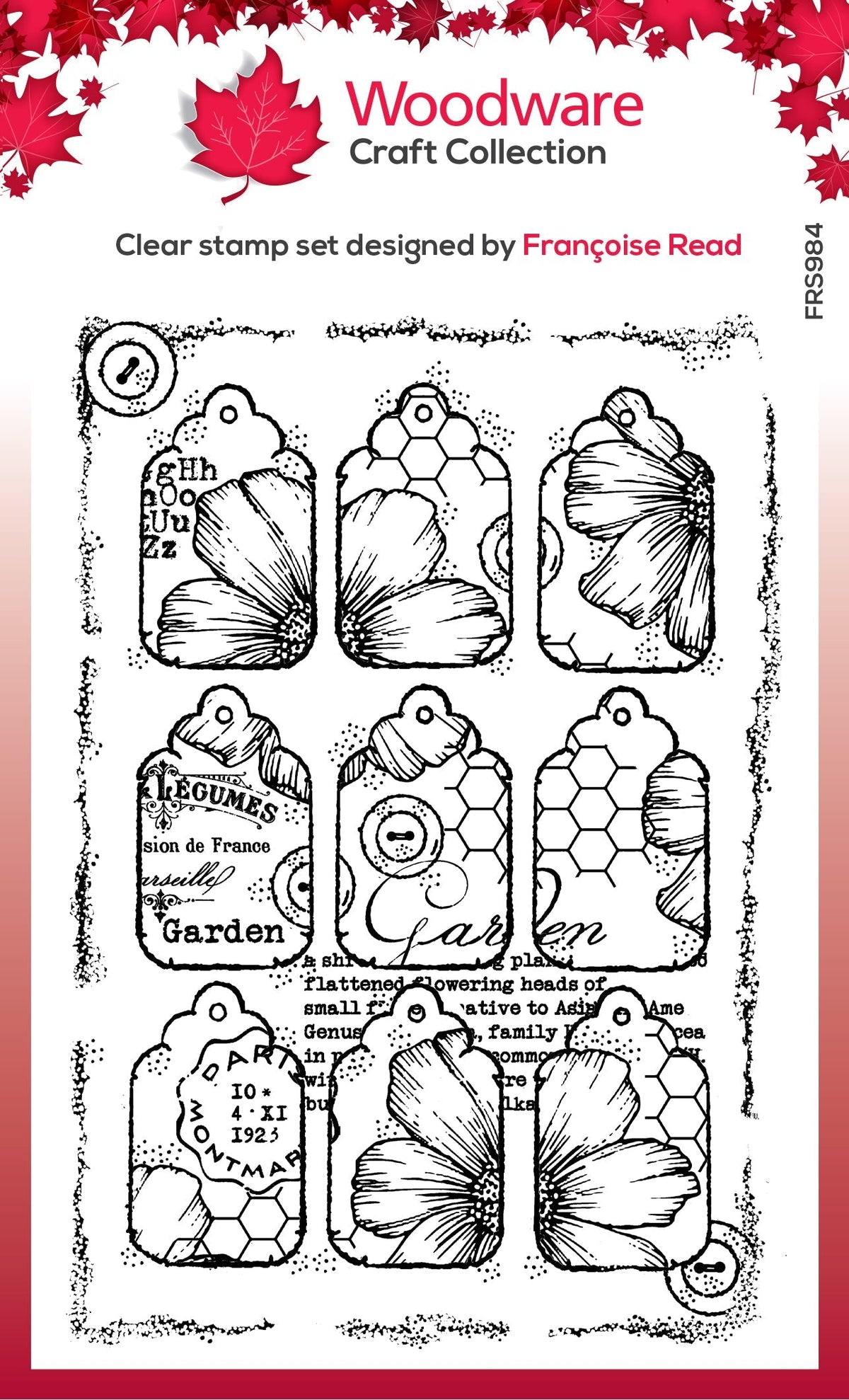Woodware Clear Singles Nine Tags 4 in x 6 in Stamp-1