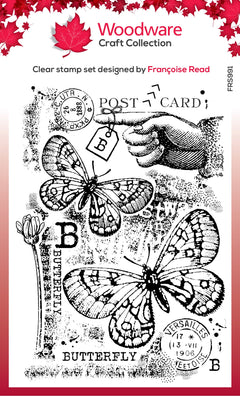 Woodware Clear Singles B is For Butterfly 4 in x 6 in Stamp-1
