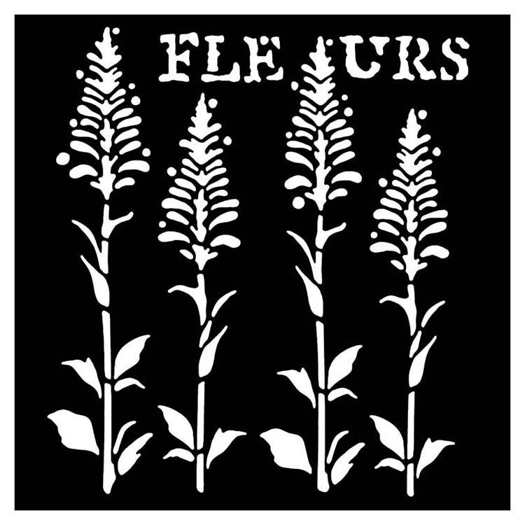 Woodware 6" x 6" Stencil Fleurs-1