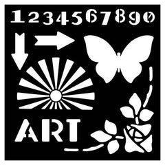 Woodware 6" x 6" Stencil Art Deco Elements-1