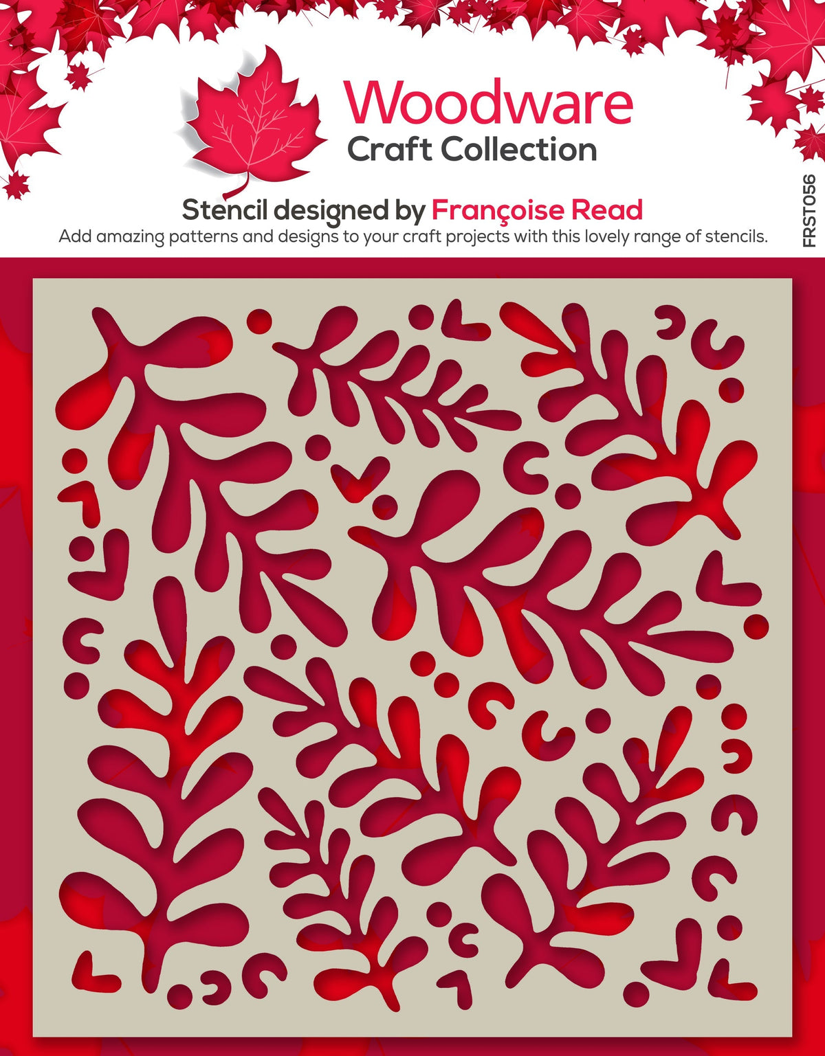 Woodware Modern Leaves 6 in x 6 in Stencil-1