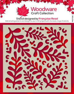 Woodware Modern Leaves 6 in x 6 in Stencil-1