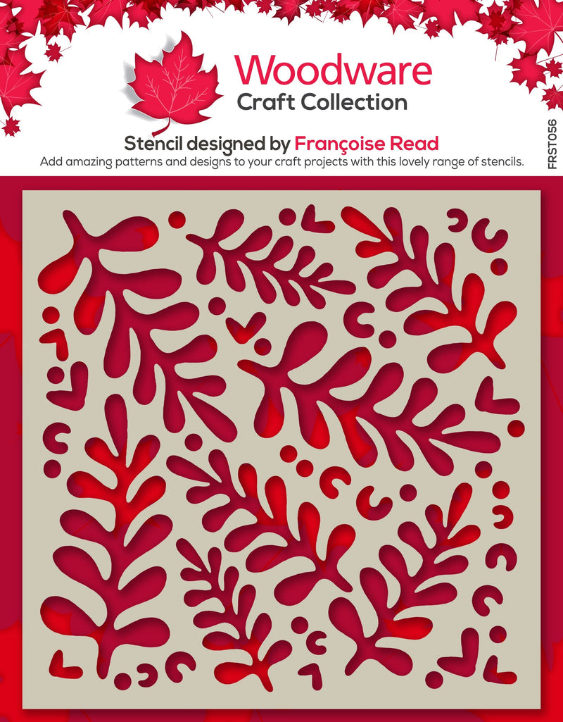 Woodware Modern Leaves 6 in x 6 in Stencil-1