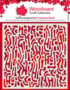 Woodware Wiggles 6 in x 6 in Stencil-1