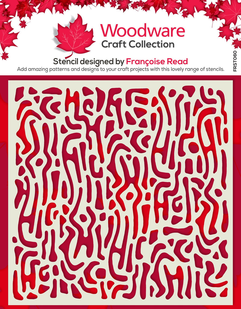 Woodware Wiggles 6 in x 6 in Stencil-1