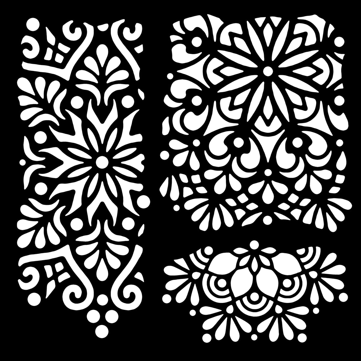 Woodware Mandala Fragments 6 in x 6 in Stencil-2