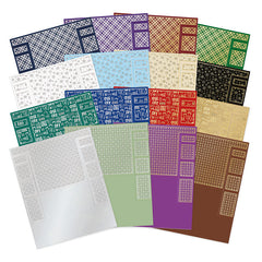 Festive Foiled Pattern Stepper Cards - Square Centrepiece-1