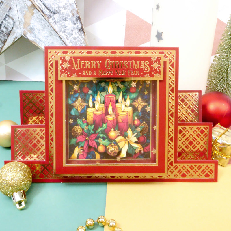 Festive Foiled Pattern Stepper Cards - Square Centrepiece-5