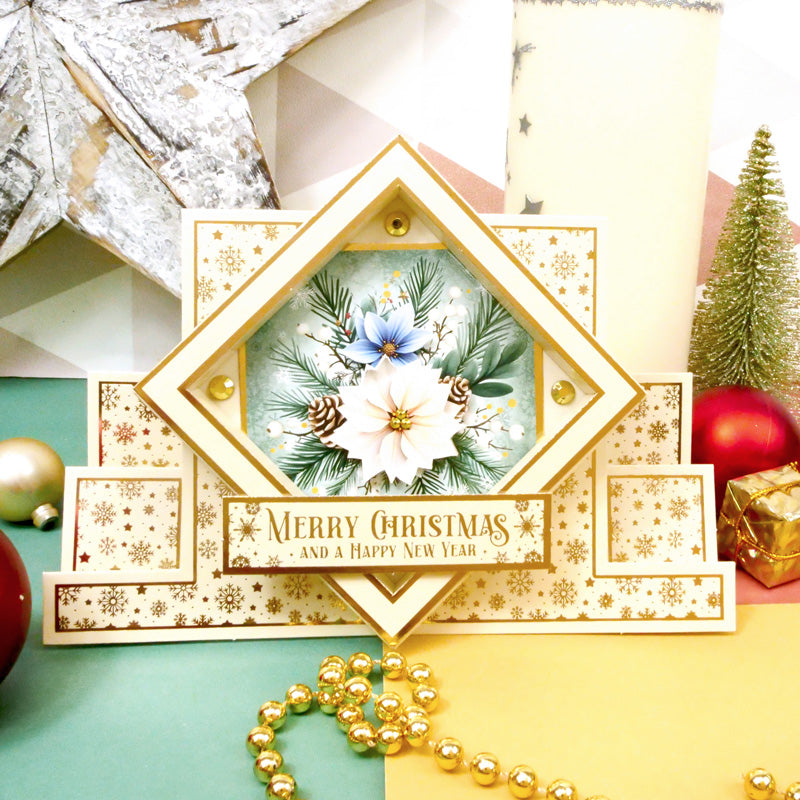 Festive Foiled Pattern Stepper Cards - Square Centrepiece-6