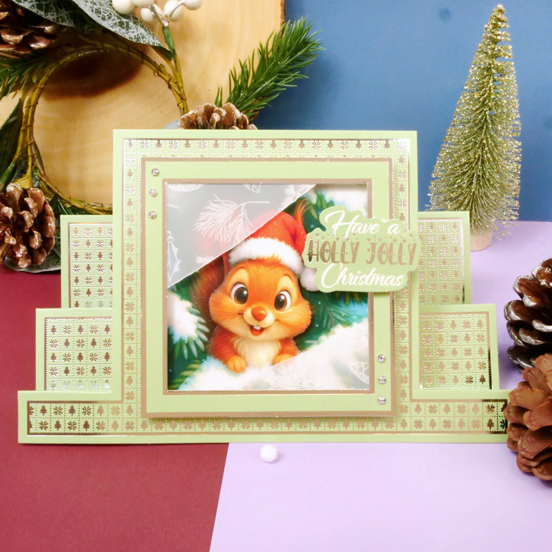 Festive Foiled Pattern Stepper Cards - Square Centrepiece-7
