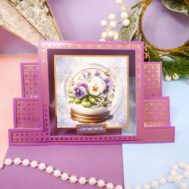 Festive Foiled Pattern Stepper Cards - Square Centrepiece-9