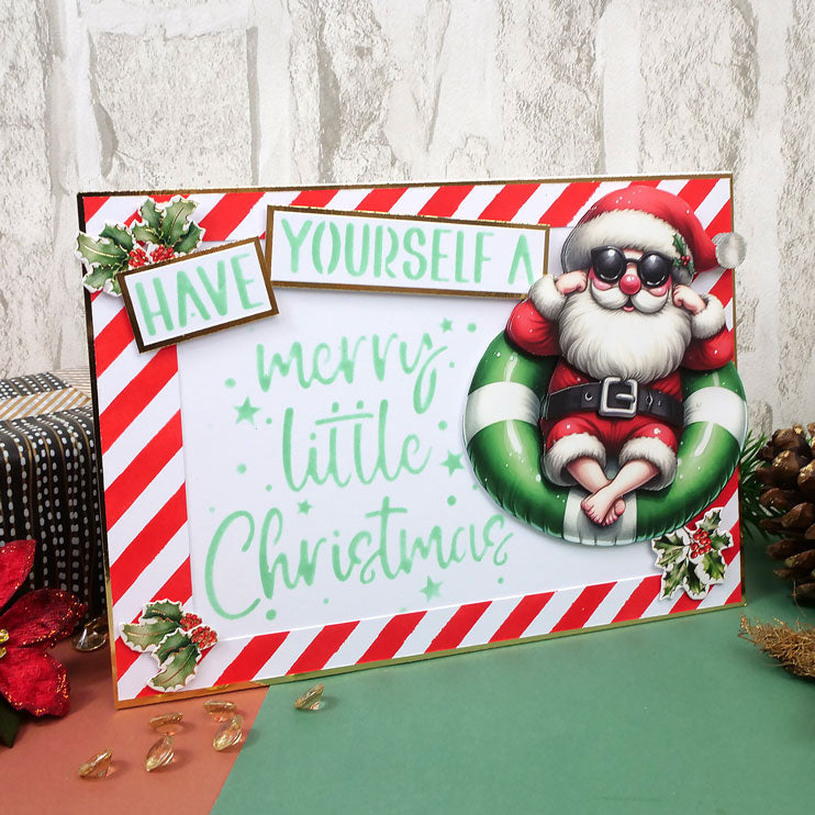 For the Love of Masks - Christmas Stripes Frame & Sentiment-3