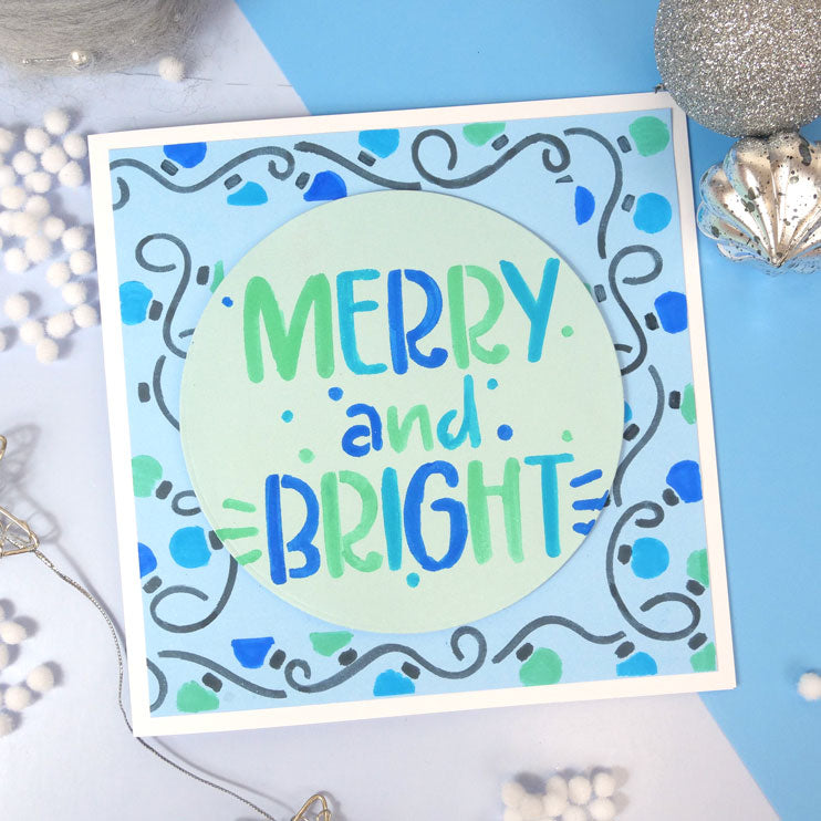For the Love of Masks - Festive Lights Frame & Sentiment-2