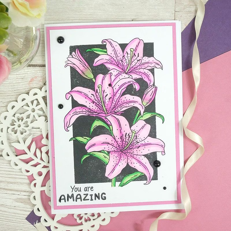 For the Love of Stamps - Luscious Lilies-6