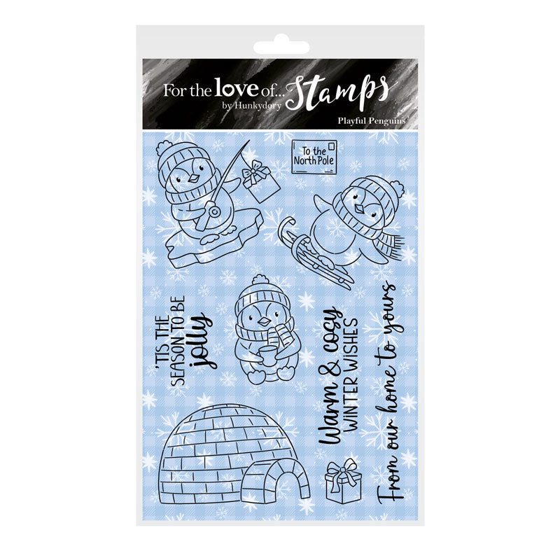 For the Love of Stamps - Playful Penguins-1