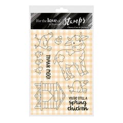For the Love of Stamps - Cheery Cow & Chickens-1