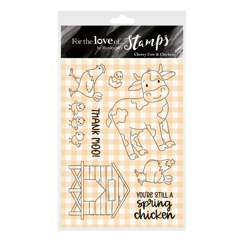 For the Love of Stamps - Cheery Cow & Chickens-1