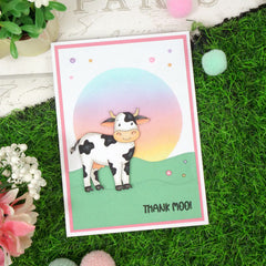 For the Love of Stamps - Cheery Cow & Chickens-2