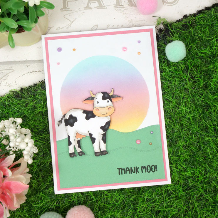 For the Love of Stamps - Cheery Cow & Chickens-2