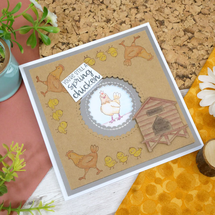 For the Love of Stamps - Cheery Cow & Chickens-6