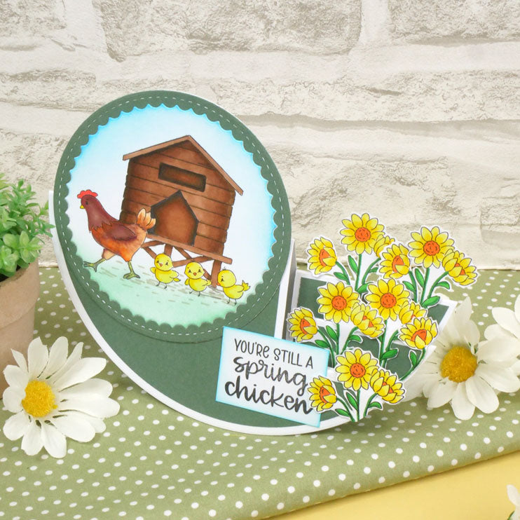 For the Love of Stamps - Cheery Cow & Chickens-7