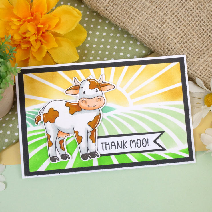 For the Love of Stamps - Cheery Cow & Chickens-8