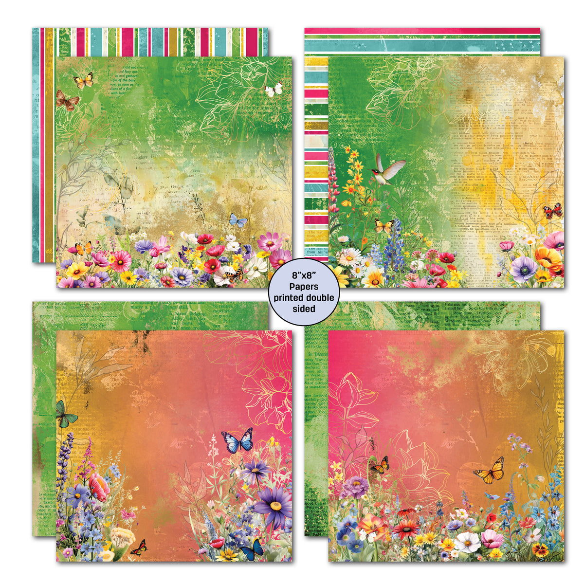 3Quarter Designs Fluttering Wings 8x8 Paper Pack-2