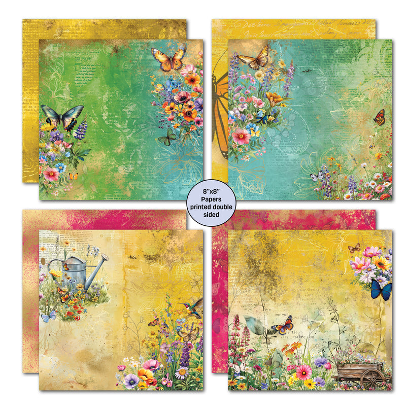 3Quarter Designs Fluttering Wings 8x8 Paper Pack-3