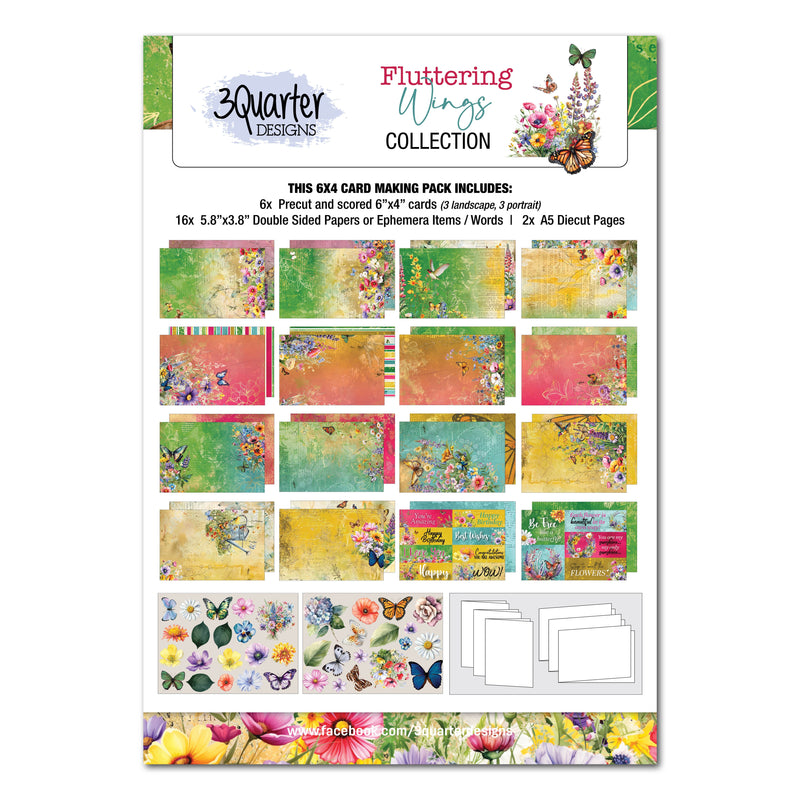 Pack de cartes 3Quarter Designs Fluttering Wings 6x4-1