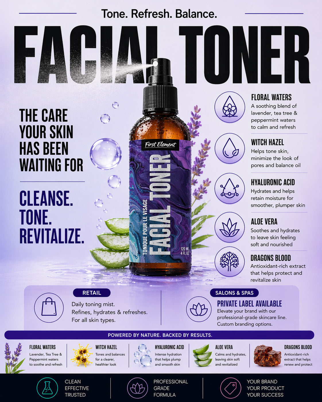 Hyaluronic Facial Toner - Lavender Mint & Tea Tree-3