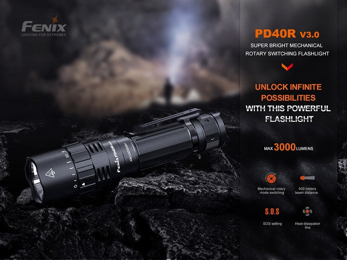 Fenix PD40R V3.0 Rechargeable Machinal Rotary Switching Flashlight-3