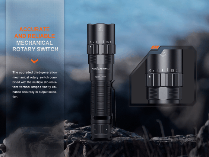 Fenix PD40R V3.0 Rechargeable Machinal Rotary Switching Flashlight-4
