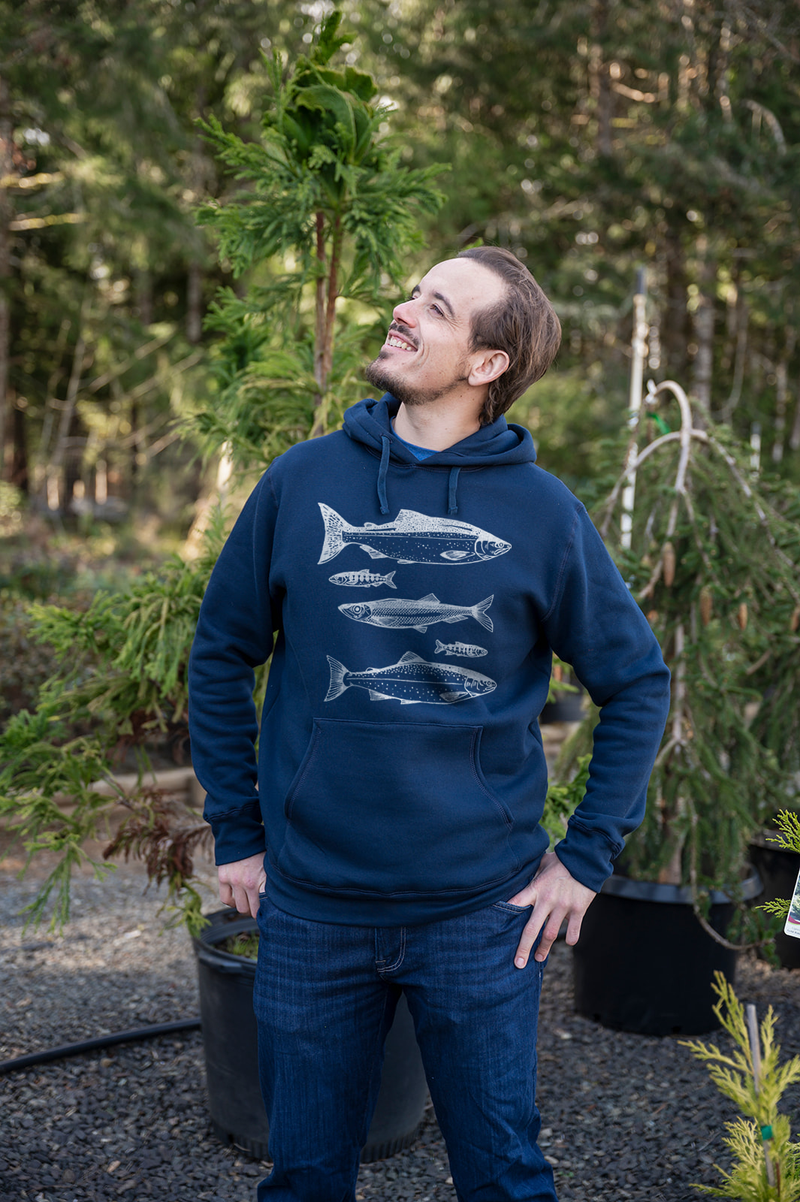 SALMON - Unisex Eco Hoodie - Navy-2