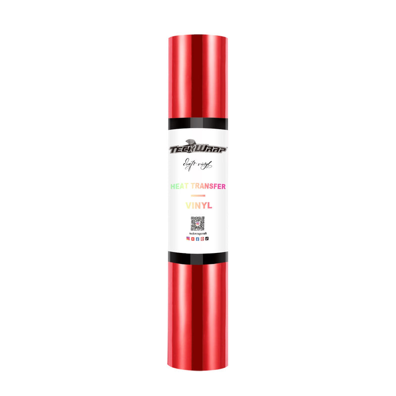 Teckwrap Metallic Chrome HTV- Flame Red | Durable, Easy-to-Use, and Multi-Purpose!-1