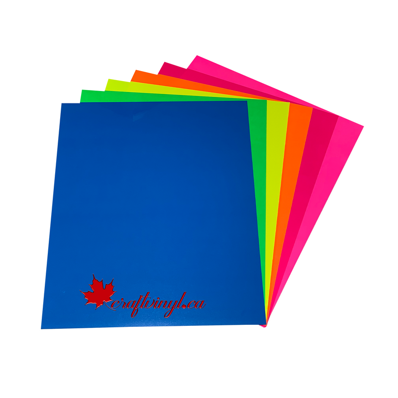 Siser Easyweed Fluorescent HTV Package 6 Colors - 12" x 12" Sheets-1